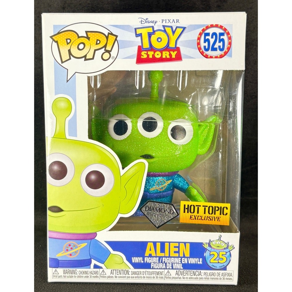 Funko Pop Toy Story Alien #525 Diamond Glitter Hot Topic Exclusive Disney Pixar